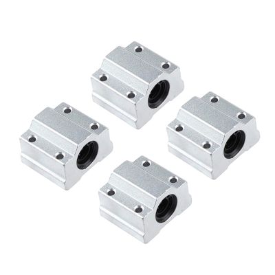 4-Piece Linear Motion Bearing Blocks, Models SCS8UU-SCS25UU, 8-25 mm Length, Mainly for CNC Parts, 3D Printer Parts, and Precision Machine Tools (Size: SCS8UU)