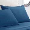 NISMIA Warm, Easy-Care 100% Cotton 4-Piece Sheet Set, Blue Purple, King view 3