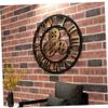 MAGICLULU Gold-Colored Metal and Wood Gear-Design Wall Clock view 2