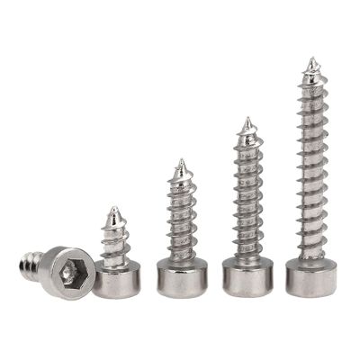 CHATROOM 50-Piece M4 M5 Nickel-Plated Carbon Steel Hex Socket Self-Tapping Screws (Color: 25 mm x 50 pcs, Size: M4)