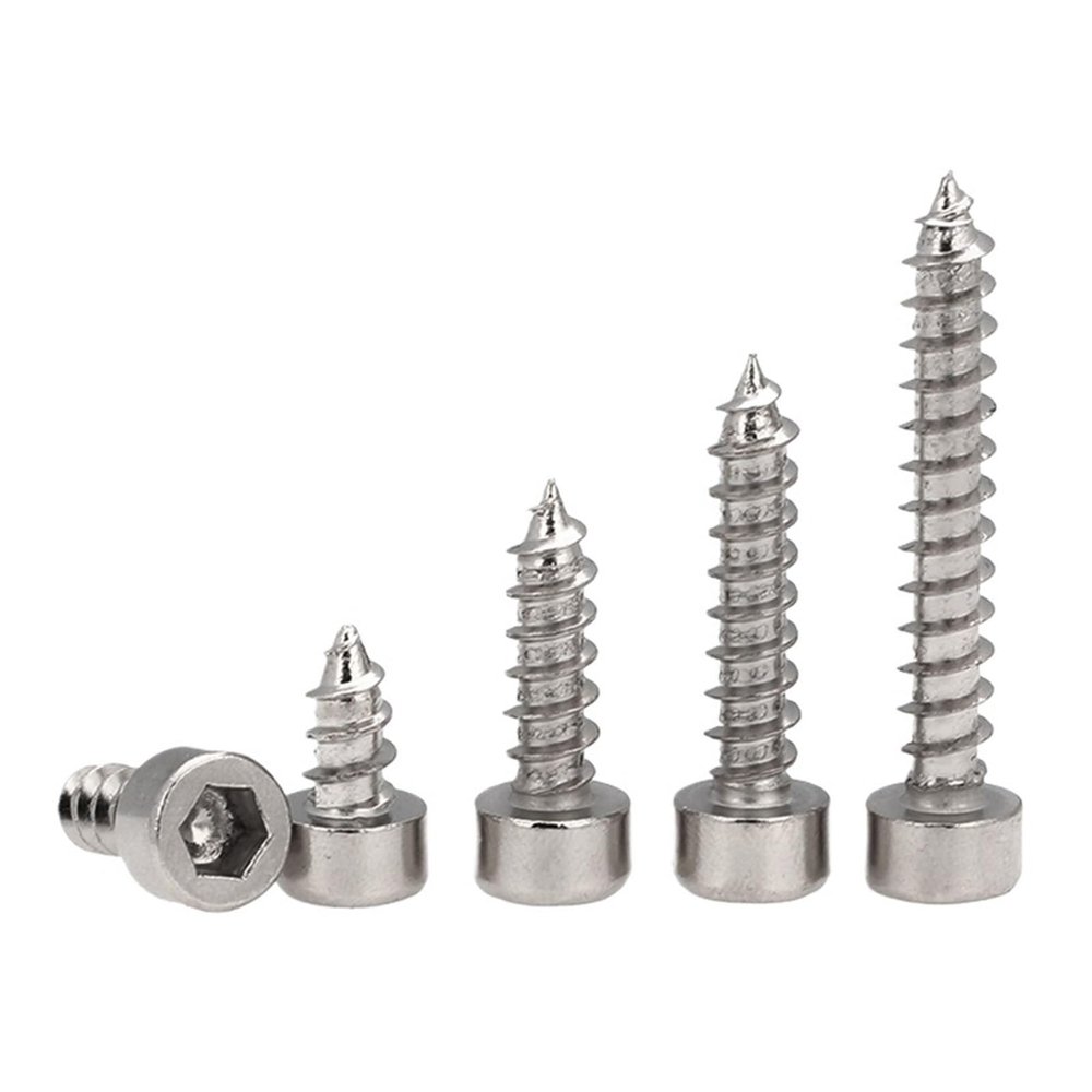 CHATROOM 50-Piece M4 M5 Nickel-Plated Carbon Steel Hex Socket Self-Tapping Screws (Color: 25 mm x 50 pcs, Size: M4)