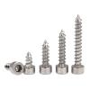 CHATROOM 50-Piece M4 M5 Nickel-Plated Carbon Steel Hex Socket Self-Tapping Screws (Color: 25 mm x 50 pcs, Size: M4) view 1