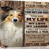 TopPacific Metal Sign with Shetland Sheep, Vintage Wall Art, "I Am Your Friend," Gift for Dog Lovers view 1