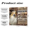 TopPacific Metal Sign with Shetland Sheep, Vintage Wall Art, "I Am Your Friend," Gift for Dog Lovers view 4
