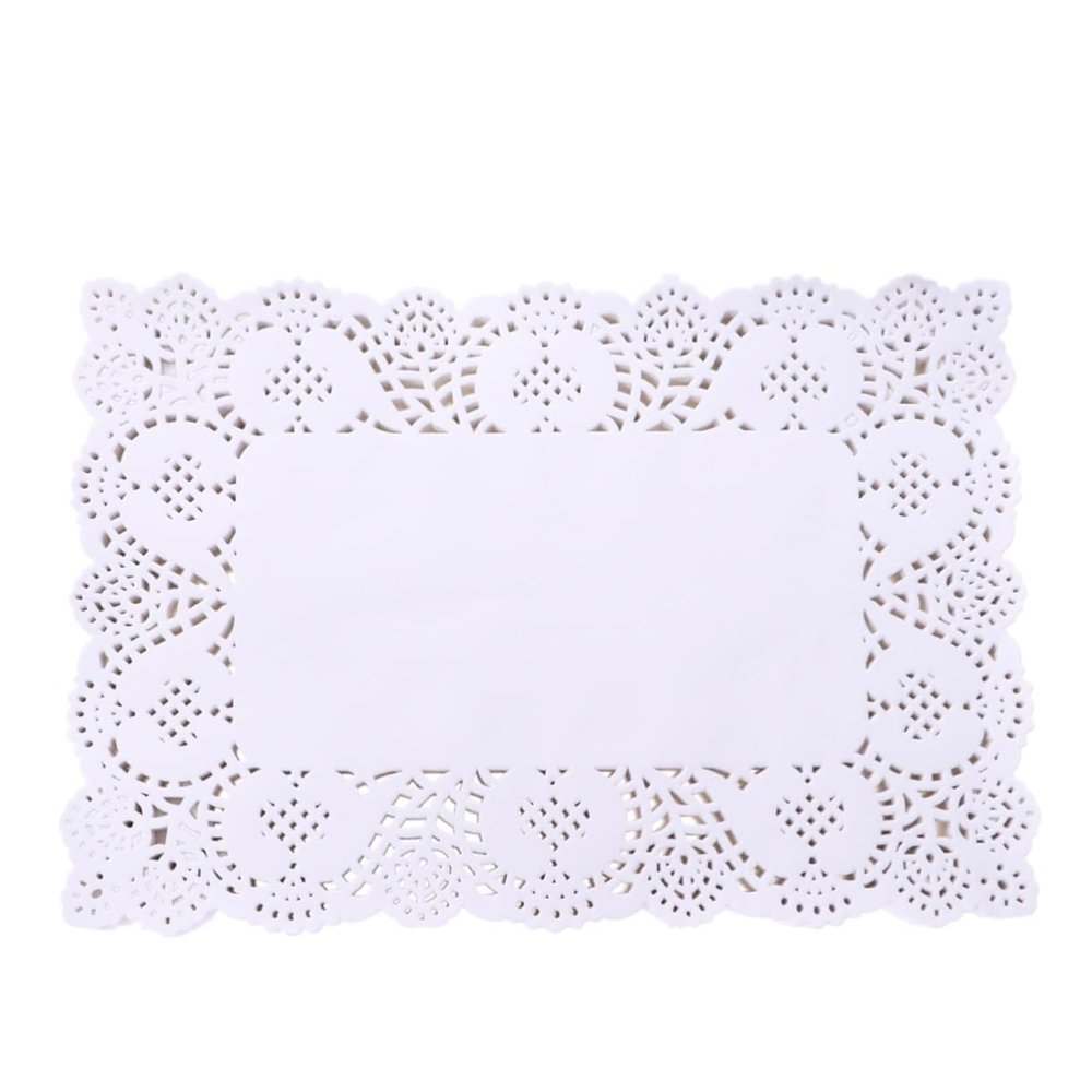 PRETYZOOM 140-Piece Disposable Absorbent Lace Paper Doilies, Floral Cutout Design