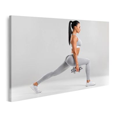 islandburner Prime Canvas Wall Art, Fitness Woman, Gym Leg Muscle Training