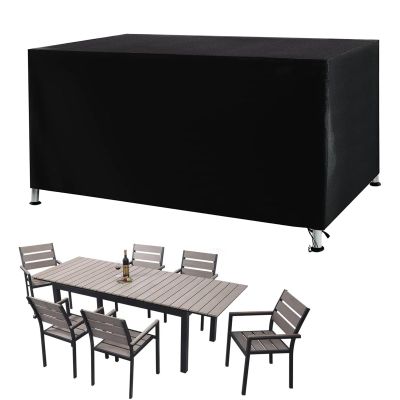 KDXAOBEI Extra-Large Garden Furniture Cover, 260 x 180 x 100 cm, 420D Oxford Fabric, UV-Resistant, Black