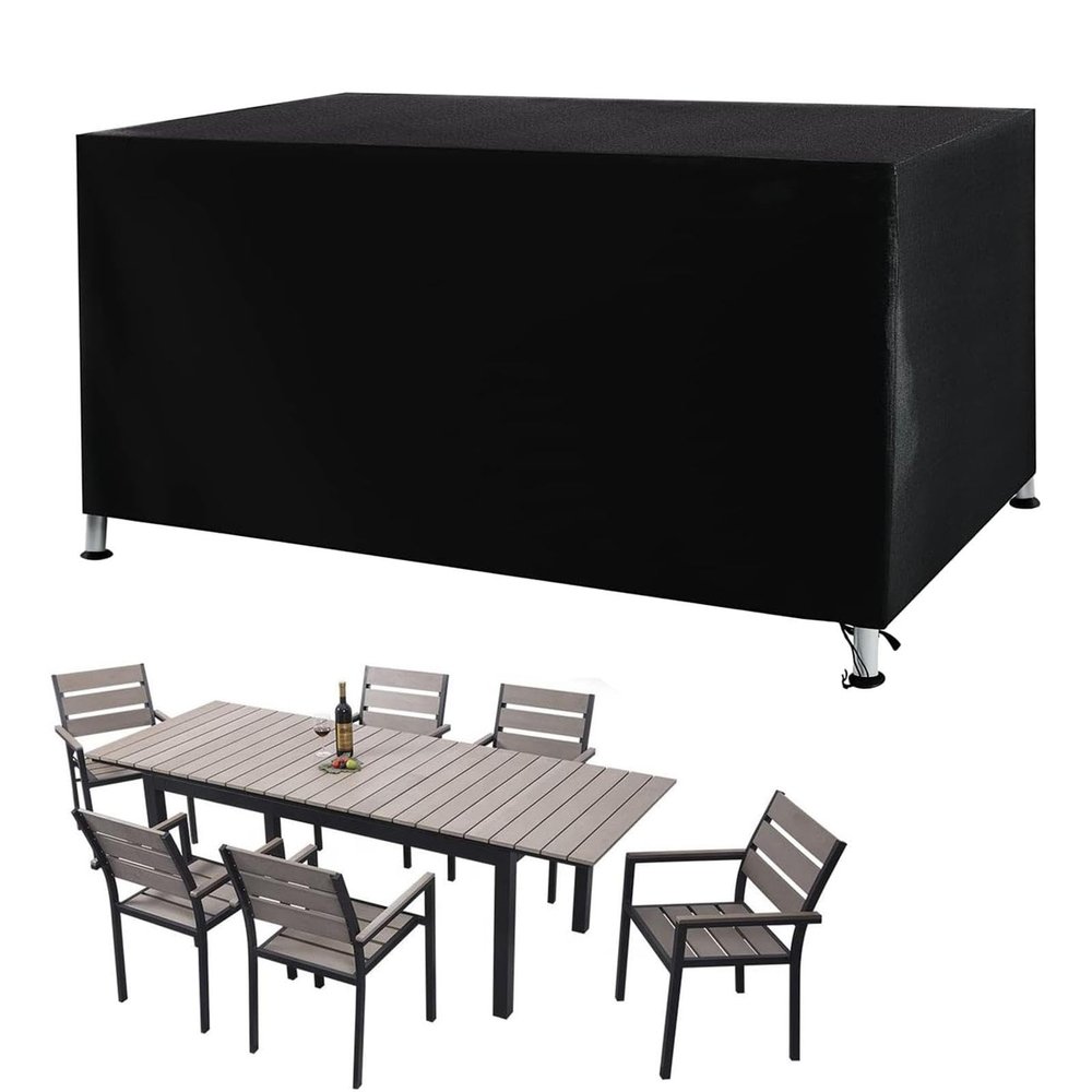 KDXAOBEI Extra-Large Garden Furniture Cover, 260 x 180 x 100 cm, 420D Oxford Fabric, UV-Resistant, Black