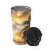 JONGYA Sunset Hawaiian Palm Tree Printed Portable Insulated Coffee Cup view 2