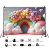 Ttincceer Rainbow Backdrop 600x300cm Colorful Balloon Arch Photography Background view 2