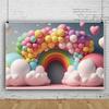 Ttincceer Rainbow Backdrop 600x300cm Colorful Balloon Arch Photography Background view 3