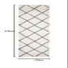 TAPISO Delhi Shaggy Runner Rug, Cream/Black Checkered Boho Design, 120 x 270 cm view 2