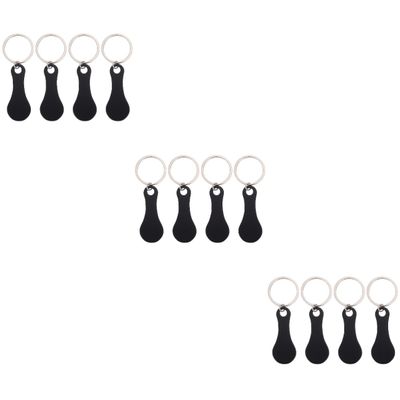 NUOBESTY 12-Piece Stainless Steel Shopping Cart Token Keychains, Removable Trolley Tokens, Lightweight and Portable