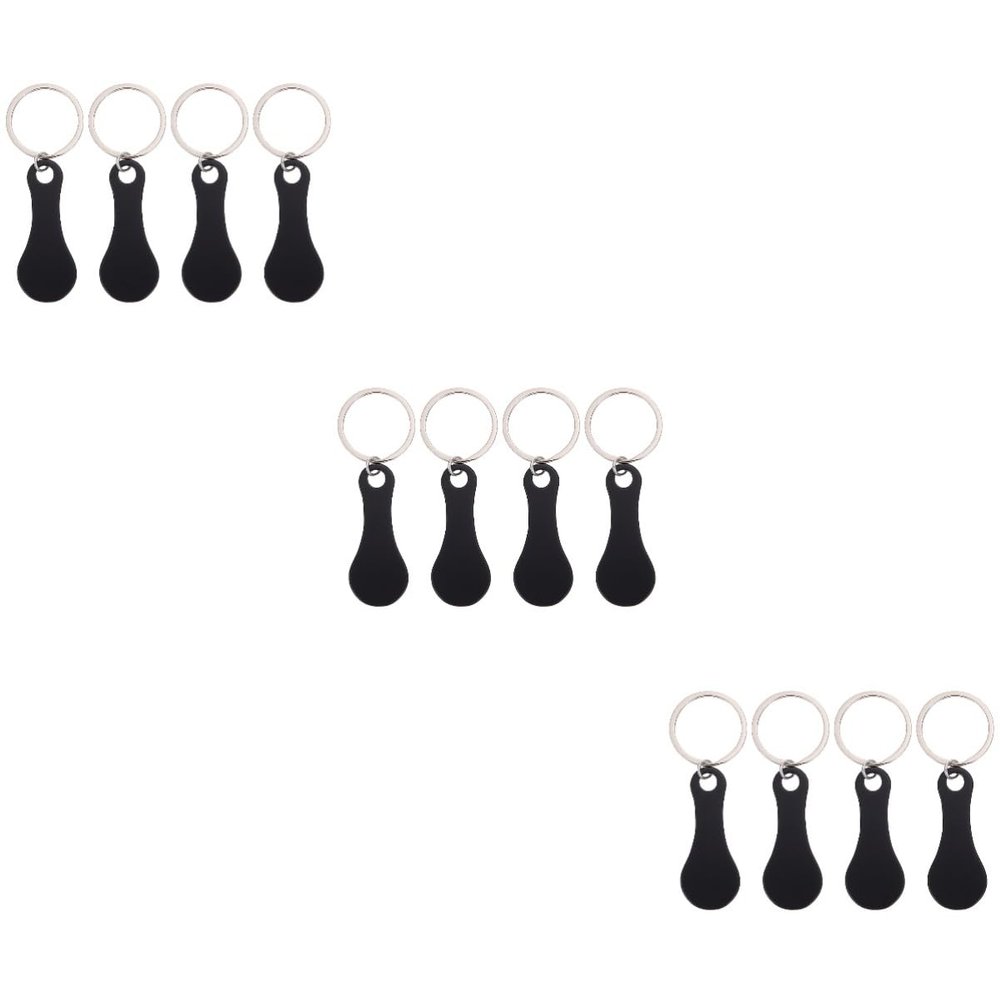 NUOBESTY 12-Piece Stainless Steel Shopping Cart Token Keychains, Removable Trolley Tokens, Lightweight and Portable