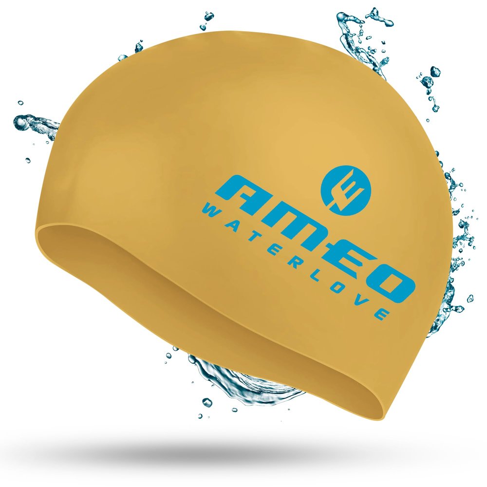 AMEO Premium Silicone Swim Cap WATERLOVE