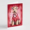 Caroline's Treasures DAC5382GCA7P Lakeland Terrier My Valentine Greeting Cards, 8 Count, Blank Cards with Envelopes, A7, 5 x 7 in view 1