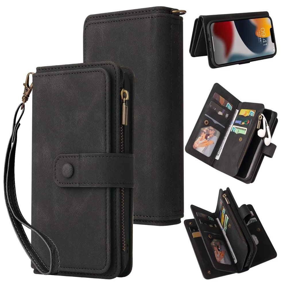 xinyunew Flip Case for Sony Xperia 10 III, Leather Wallet Case, Black
