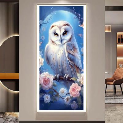 Owl and Moon Diamond Painting Full Drill DIY Kit, 60 x 180 cm, Q219