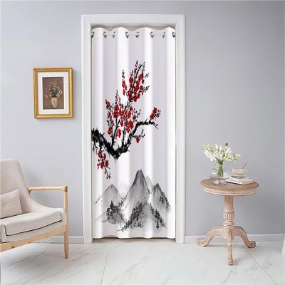 Odot Blackout Thermal Door Curtain with Grommets, 3D Ink-Painting Print, Room Divider, 180 x 200 cm, Style A