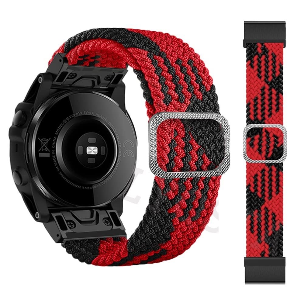 SOMKB 22 x 26 mm Loop Nylon Watch Band with Quick Release for Garmin Fenix 6, 6X Pro, 5X, 5 Plus, 3HR, Fenix 7X, 7, Forerunner 935 Smart Band, 22 mm for Fenix 6/6 Pro, Agate