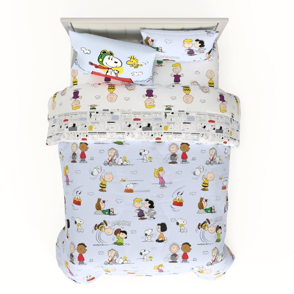 Franco Collectibles Peanuts Multi-Character 7-Piece Queen Bedding Set