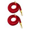BBOSCH 2-Pack Queue Barrier Ropes with Polished Gold Hooks, 5 ft view 1