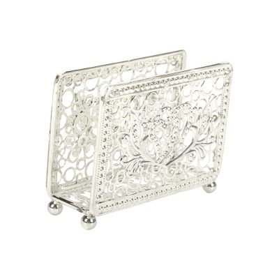 Creative Table Napkin Holder, Tissue Holder for Dining Table Decor, Silver, 110 x 25 x 85 mm