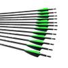 surwolf 31.5" Carbon Archery Arrows, Spine 500, Removable Tips, for Compound, Recurve & Long Bows (Green, 24) view 3
