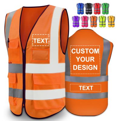 Greaxid Personalized Class 2 High-Visibility Safety Vest, S–5XL