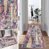 Mogetal Colorful Abstract Runner Rug for Hallway or Kitchen, Washable, 120 x 100 cm view 1