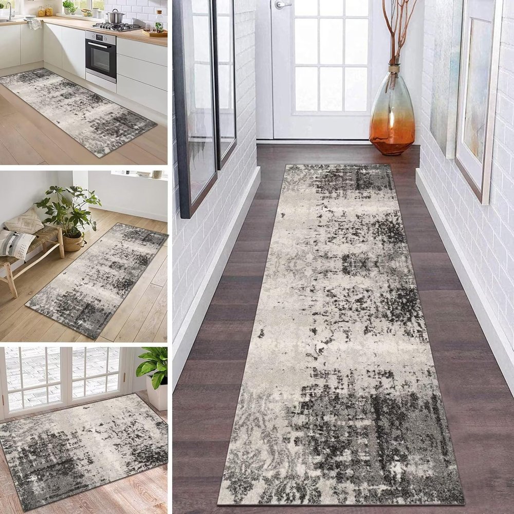ZDYHMrj Washable Non-Slip Runner Rug, Abstract Modern Design, 120 x 240 cm