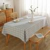Mesnt Plaid Cotton-Linen Tablecloth, Gray, 100 x 160 cm view 2