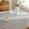 Mesnt Plaid Cotton-Linen Tablecloth, Gray, 100 x 160 cm view 4
