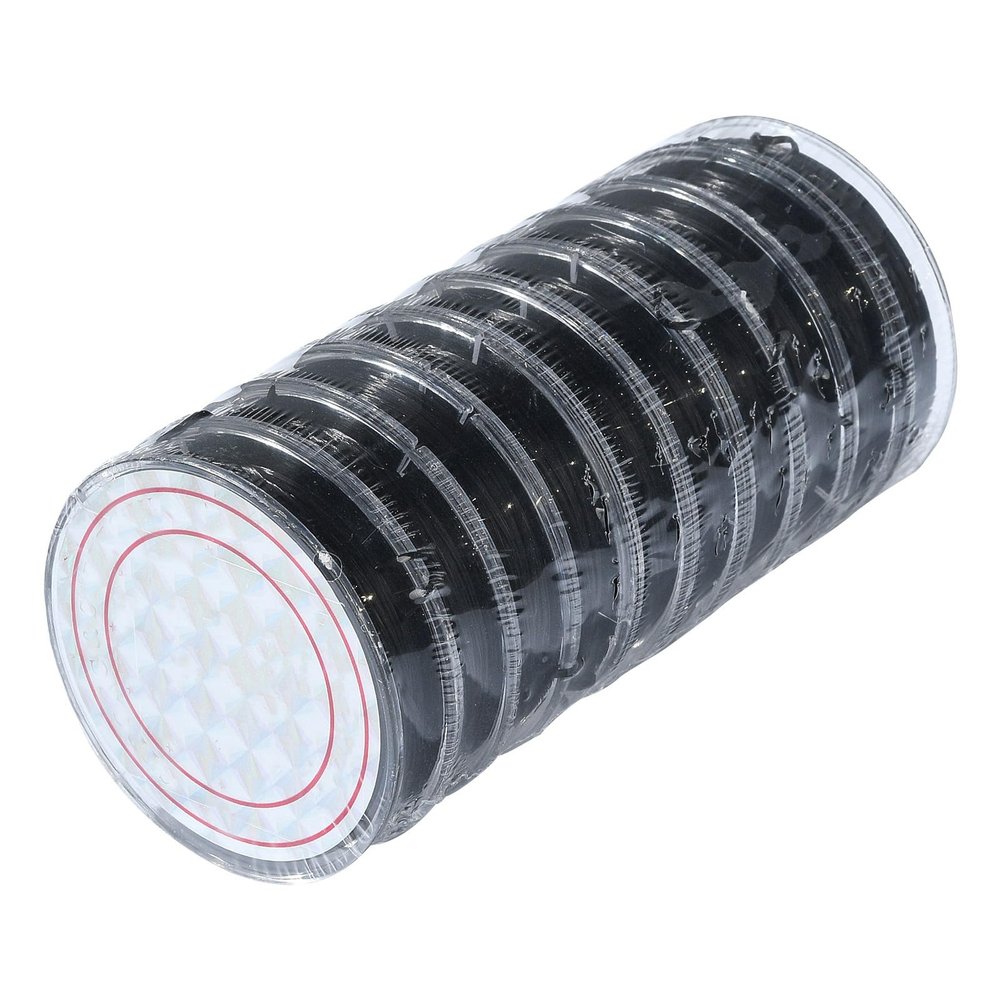 UR URLIFEHALL 10 Rolls 0.8 mm Flat Black Elastic Beading Cord