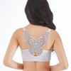 WiLLab Women's Everyday Lace Push-Up Bra with Front and Back Butterfly Closure, Wire-Free Corset Bra (C, 36/80B) view 3