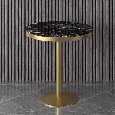 Renmlion Counter-Height Coffee Table with Black Marble Top, 105 cm