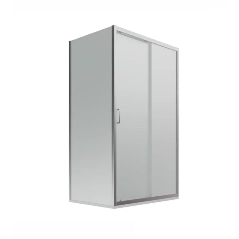 Shower enclosure, 95 x 155 cm, with two glass panels and one fixed side