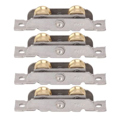 Patio Sliding Door Rollers, 4-Piece Steel Ball-Bearing Roller Assembly, Concave Wheel