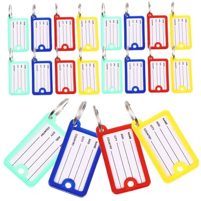 EXCEART 40-Pc. Portable PP Luggage Tags, Multifunctional Key Identifiers and Classification Keychain Labels for Hotels and Rental Companies