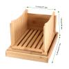 MAHIONG Bamboo Bread Slicer, Adjustable Folding Guide with Crumb Tray, 31.7 x 23.7 x 19 cm view 2