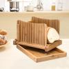 MAHIONG Bamboo Bread Slicer, Adjustable Folding Guide with Crumb Tray, 31.7 x 23.7 x 19 cm view 3