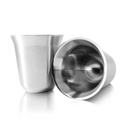 DUnLap Espresso Cup Set, 80 ml, 2-Piece, Silver