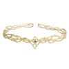 Elf Crown Headpiece with Water-Drop Zircon, Tiara and Elf Ears Set, Gold Champagne view 1