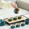 BERULL Portable Ceramic Kung Fu Tea Set for Adults, Black view 2