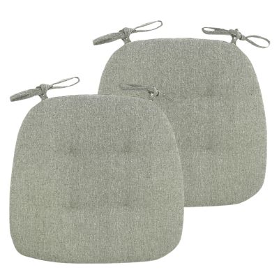 BESTORI 2-Pack Chair Cushions with Ties, Non-Slip Washable Seat Pads, Soft Seat Cushions for Home, Office, Kitchen and Dining Room, 43 x 41 x 35 cm, Green