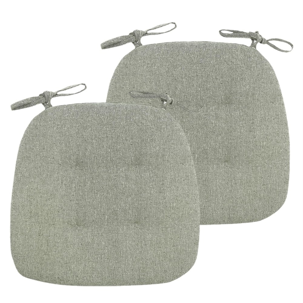 BESTORI 2-Pack Chair Cushions with Ties, Non-Slip Washable Seat Pads, Soft Seat Cushions for Home, Office, Kitchen and Dining Room, 43 x 41 x 35 cm, Green
