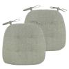 BESTORI 2-Pack Chair Cushions with Ties, Non-Slip Washable Seat Pads, Soft Seat Cushions for Home, Office, Kitchen and Dining Room, 43 x 41 x 35 cm, Green view 1