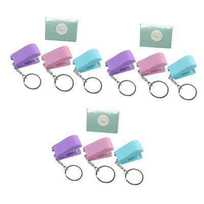 TEHAUX 3-Piece Mini Stapler Keychains, Portable Colorful Staplers for Easy Paper Binding at Home, Office, School, or on the Go
