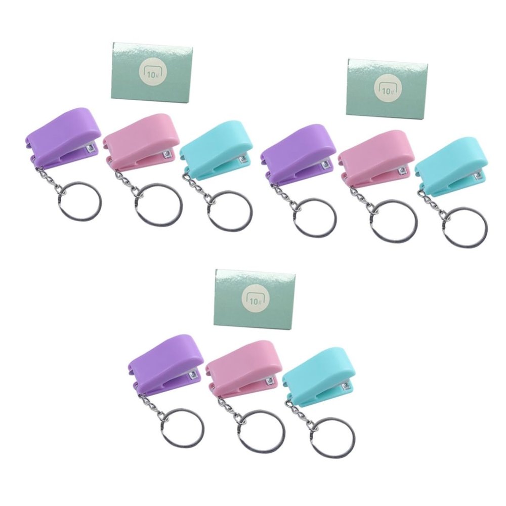 TEHAUX 3-Piece Mini Stapler Keychains, Portable Colorful Staplers for Easy Paper Binding at Home, Office, School, or on the Go