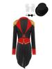 Aislor Women's Circus Ringmaster Velvet Tailcoat Costume, Black, XL view 3
